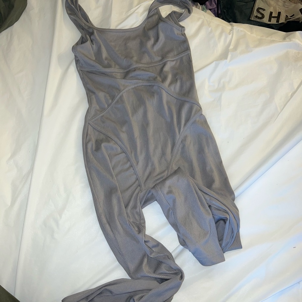 gray jumpsuit